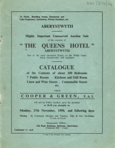 Queen's Hotel sale catalogue 1950